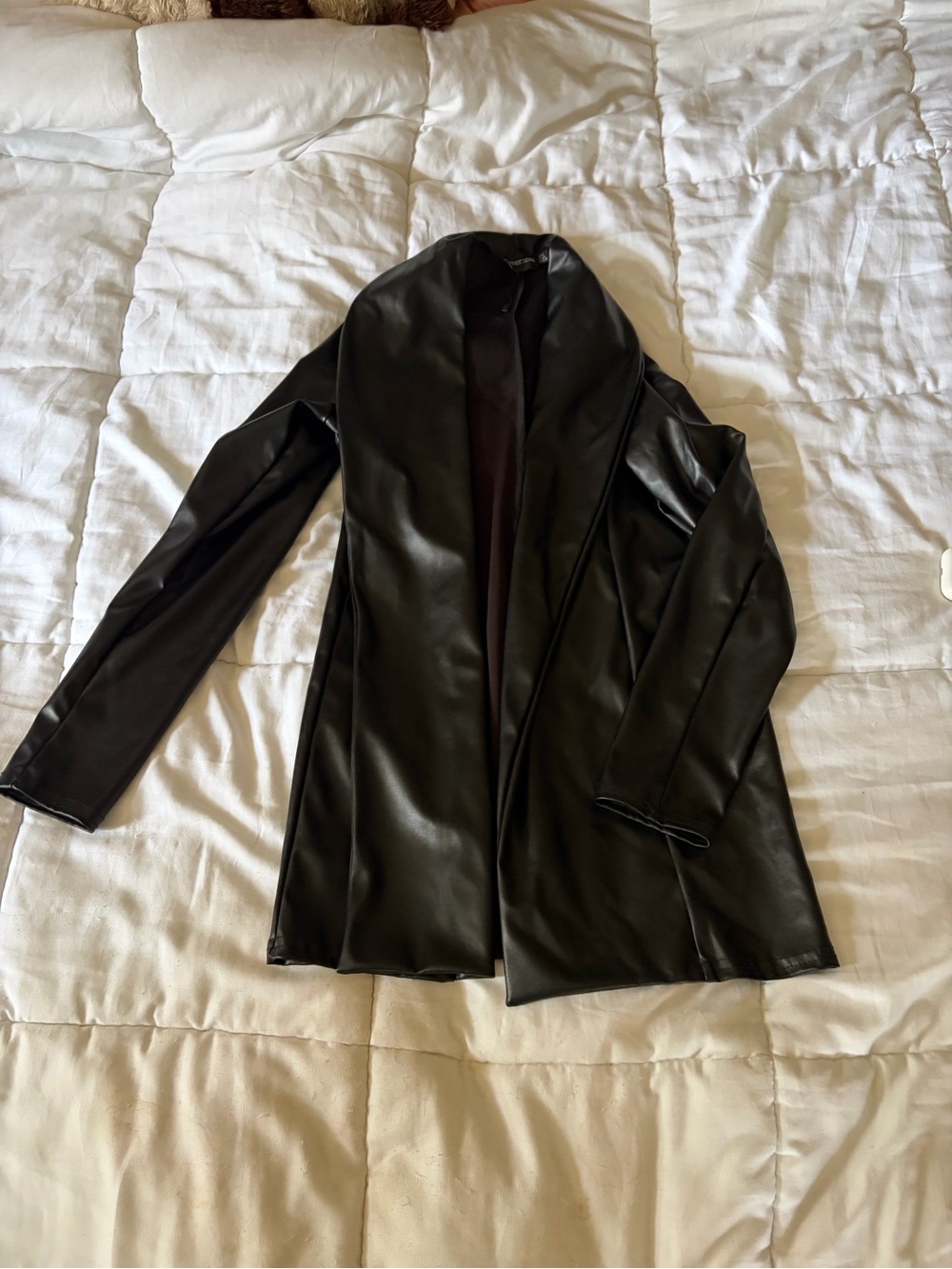 Pretty little thing black leather blazer
